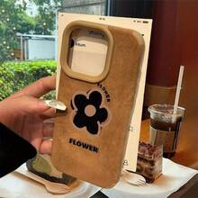 Funda negra con diseño floral y lente alta para phone X, 14 Pro, 11, 15 Plus, 16, 12, XS y 13. Resistente y suave, de imitación piel. - Colores mixtos 1 - Ver 3