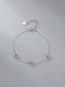 1 pulseira simples de prata esterlina 925 com cristal de zircônia e olho do diabo, presente feminino para o dia a dia/viagem/encontro