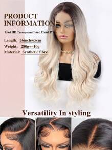 613 Blonde 13x4 Lace Front Wigs Body Wave Synthetic Hair Wig Long Beach Water Wave Hair Wig Honey Blonde Brown Silver Hair 26Inch 180% HD Lace Glueless Wig Women Daily Use