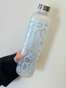 1000ml Artistic Graffiti Water Bottle With Stainless Steel Lid, Leakproof Gym Sports Cup, PC Large Capacity Drinkware For Fitness Travel | Unique Paint Design