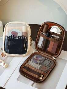 1 pieza Bolsa de almacenamiento de cosméticos, Bolsa de almacenamiento portátil de gran capacidad, Bolsa de aseo y cuidado de la piel para viajes de negocios, Bolsa de cosméticos impermeable, Bolsa de maquillaje portátil para viajes, Bolsa de maquillaje, Bolsa de aseo, Cubos de embalaje, Organizador de maquillaje, Bolsa de maquillaje, Artículos esenciales para viajes, Artículos esenciales para cruceros, Artículos esenciales para dormitorios, Para el hogar, Viajes, Vacaciones y vuelta al colegio, Para regalar a familiares, amigos y parejas, Bolsa de verano, vacaciones y colegio, Bolsa de viaje para mujeres, Bolsa de maquillaje para viajes