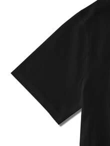 Customize Personalized Men's T-Shirts, Halloween Casual Loose Crew Neck Short-Sleeved Shirts. Upload Your Own Images (Lover Photos/Boyfriend Photos/Girlfriend Photos, Pet Photos, Group Photos) To Design Your Personalized Printed T-Shirt. Also Suitable For Company Team Building Outfits And Halloween Party Costumes. - Black - View 10