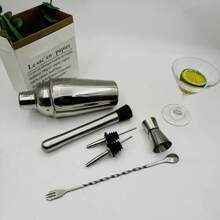 Set de 5/6/9 piezas de herramientas de bartender de acero inoxidable, que incluye coctelera de 550ML/750ML, vaso mezclador, medidor, pisador, set de bar para bartender, fiestas, herramientas de bar