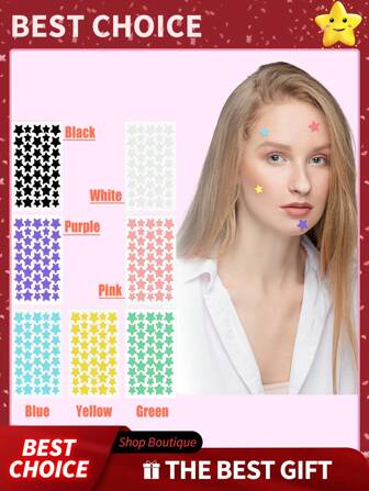 280 Pcs Face Pimple Patches Star Acne Patch Colorful Spot Stickers Cute Star Zit Covers Hydrocolloid Pad Sticky Covering Portable Pore Cleaning Strips Peel Invisible Absorbing Patch, Patches For Face, Hydrocolloid Acne Pimple Patches With Tea Tree Oil For Party Gift Covering Zits Blemishes Wall Decor Wall Sticker Room Decor Wall Stickers