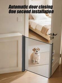 可伸缩门狗门，适用于门口，43.31英寸/59.06英寸/70.87英寸宽，适用于宠物的走道、门、楼梯门，夏季室内狗门，可伸缩门栅栏，宠物用品，宠物家具，猫，小型和中型犬，可伸缩栅栏