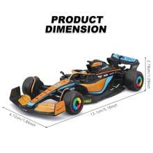 Burago Modellino in lega di  MCL36 F1 in edizione da collezione 1:43, con casco del pilota da corsa e custodia in plexiglass premium, per gli appassionati di auto, edizione limitata che celebra 14 anni di storia delle corse