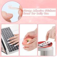 无味防水双面美甲贴纸，透明美甲凝胶贴纸，强力粘合，透气优质粘合剂，适用于按压式美甲凝胶贴纸，女士美甲用品