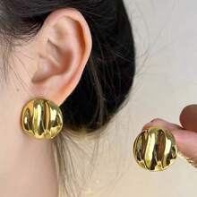 1 Set minimalistische asymmetrische geometrische Halskette und Ohrringe aus Edelstahl, geeignet für täglichen Gebrauch oder modischen Arbeitsweg von Frauen