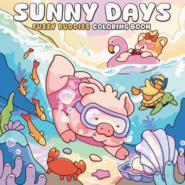 1 X Dias Ensolarados | Quebra-cabeça e Alívio do Estresse | Livro de Colorir para Adultos (Tamanho: 21,7 x 21,7 cm) Momentos relaxantes de pequenos animais jogando basquete, skate, etc. Adequado para rabiscos interativos em família | Presente de aniversário infantil, volta às aulas, material escolar