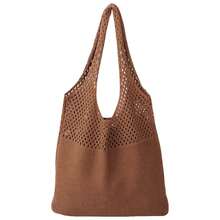 Hollow Crochet Bag, Large Capacity Shopping Bag, Women's Woven Shoulder Bag