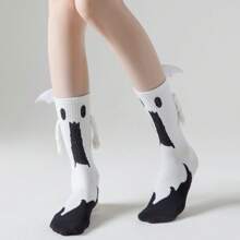 1/2/3/5 Pares de calcetines de media caña del mismo tipo para hombres y mujeres, calcetines de punto con calavera, nuevos calcetines de media caña con cajón magnético, calcetines de Halloween para hombres y mujeres, calcetines para novia, calcetines para parejas