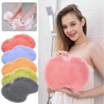 Silicone Shower Foot Scrubber Mat Silicone Shower Foot Brush Pad Wall Mounted Feet And Back Scrubber Massage Pad With Suction Cups For Women Men Exfoliating, Non Slip Suction Cups,Foot Care Tools,Nail Art Tools