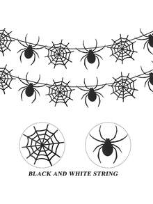 18 buc banner negru cu pânză de păianjen de Halloween, decorațiuni de petrecere de Halloween, decor de păianjen de Halloween, decor de banner cu pânză de păianjen suspendat, ghirlandă de Halloween cu banner, ghirlandă cu pânză de păianjen neagră cu sclipici - decorațiuni de petrecere de Halloween, decor de păianjen de Halloween, decor de Halloween, decor de toamnă, decorațiuni de Halloween, decor de banner cu pânză de păianjen suspendat, articole pentru petrecere de Halloween ghirlandă Halloween, decorațiuni de petrecere de Halloween - Negru - Vizualizare 8