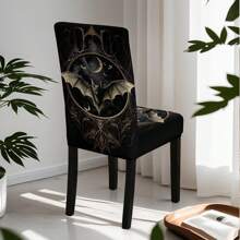 1/4/5/6/7/36 Stücke Halloween Serie Fledermaus Bedruckte Stuhlhussen / Stuhlhussen Set, geeignet für Innenraum Zuhause Restaurant, Hotel Moderne Tägliche Dekoration. Tischdecke geeignet für quadratische Tische, Elastische Stuhlhussen waschbar