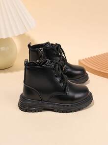 儿童休闲靴、时尚百搭户外靴、女童正装靴、舞蹈靴 - 黑色 - 查看 5