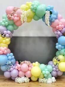 160pcs Macaron Color Foil Balloon Flower Arch Set, Different Sizes 18/12/10/5 Inches Macaron Color Foil Ball, Suitable For Birthday Party, Mother's Day, Unicorn Birthday, Easter, Wedding, Anniversary Party Decoration