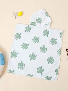 1 PIEZA Toalla de playa suave y adorable para niños y niñas - Adecuada para bebés y niños menores de 1,4 metros, toalla de baño con capucha para niños de 24x41 pulgadas de largo, toalla de piscina para niños pequeños con capucha