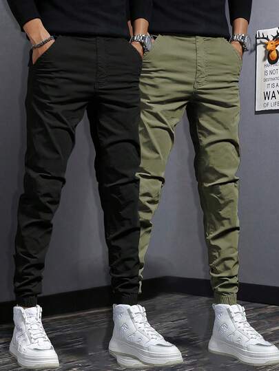 Bộ 2 quần Cargo thời trang thường ngày cho bé trai tuổi teen, quần thể thao ngoài trời