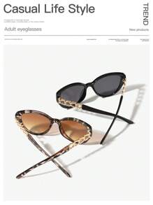 2 Stück Damen elegante Katzenauge-Schnitt Beine modische Leopardenmuster Sommer Sonnenbrillen, geeignet als Y2K-Accessoire und Geschenk zur Graduierung