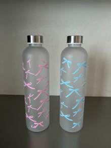 1000ml Large Capacity PC Water Bottle | Original Bowknot Dancing Print + Stainless Steel Small Mouth Bottle Cap | Top Selling Item In Europe, Middle East, And Southeast Asia . Portable Sports Drinking Bottle