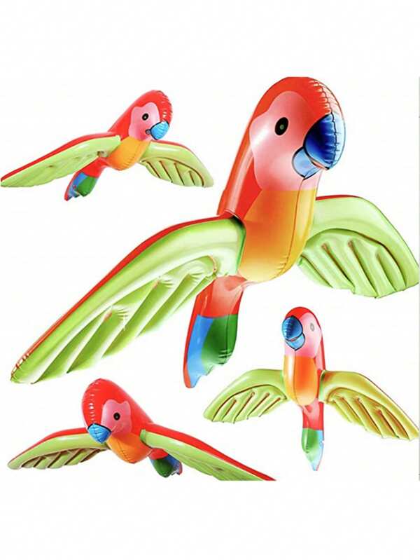 1pc Inflatable Flying Parrot Balloons, Parrot Theme Party Supplies, Suitable For Tropical Party Gifts, Hawaiian Banquets, Summer Party, Garden Lawn Ornaments, Park Decorations