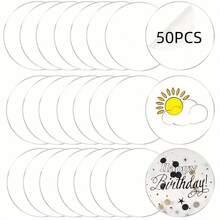 50pcs Transparent Acrylic Circle Discs, Blank Clear Acrylic Round Plates, Circular Plastic Acrylic Sheets For DIY Painting Crafts And Holiday Party Decorations, Creative Graffiti Labels, Hand-Painted Coasters, Multipurpose Handicrafts, Smooth Surface, Handmade Gifts,Back To School,School Supplies - Multicolor - View 13