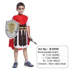 Disfraz de Guerrero Romano para Niños - Conjunto de Disfraz de Gladiador Antiguo para Hombre, Traje de Actuación, Capa, Armadura, Disfraz de Guerrero Espartano para Cosplay y Festival de Niños - Multicolor - Ver 12