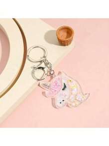 Creative Acrylic Rainbow Pony Bag Pendant Kids Adorable Keychain Car Charm Safe For Children & For Teens