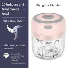250ML 迷你 USB 電動絞肉機大蒜切碎機無線破碎機食品加工機綠色耐用易於安裝 - 彩色 - 查看 4