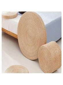 Cojín de meditación tejido de paja, esterilla de yoga extra gruesa Zafu como cojín de piso para ceremonia de té, meditación, oración, decoración del hogar