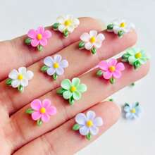 48 Stück lebendige bunt 3D-Harz Blumen und Blatt Dekorationen, glänzende charmante Multifunktions-Basteldekorationen für Scrapbooking, Hochzeiten, Schleifen, Heimdekoration, DIY-Haarspangen, Stirnbänder, Handyhüllen, Schmuckfassungen