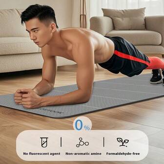 1 件可折叠防滑厚瑜伽垫，健身运动垫，隔音家庭健身房厚健身垫