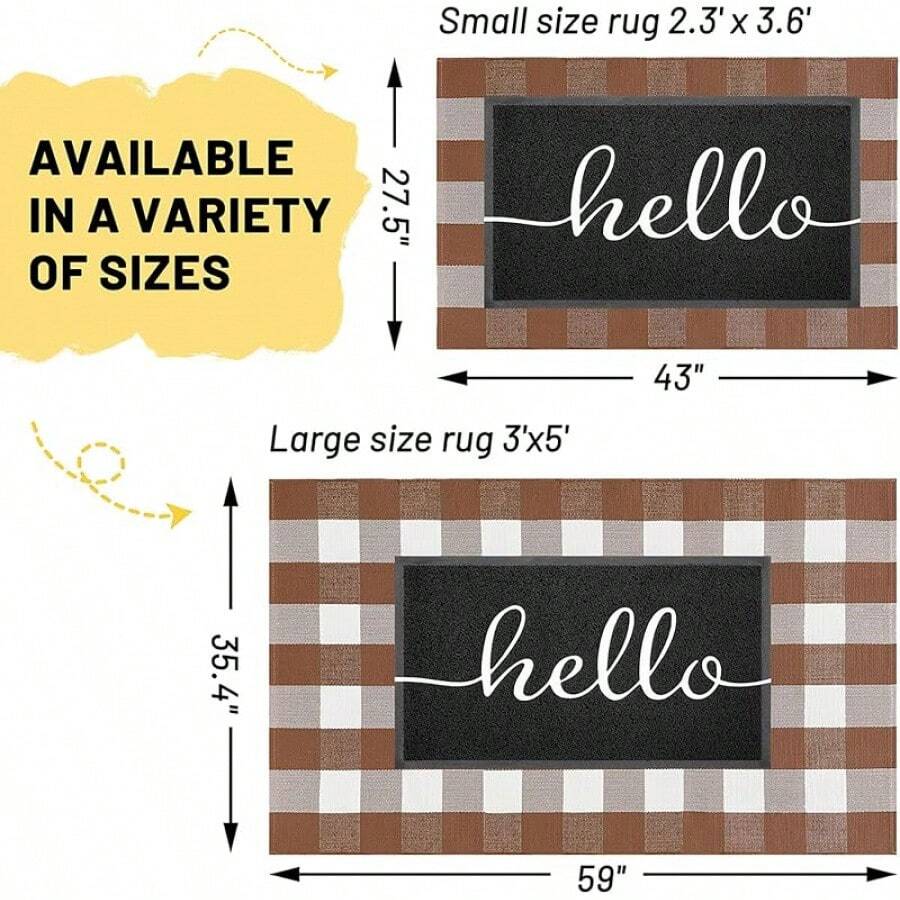 QE Fall Decord Rug 3x5 Indoor Outdoor Rugs Front Door Rugs Hand Woven Co  D Layered Doormats Front Porch/Kitchen//Entryway/Patiofall Decorations Home