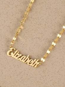1 Stück personalisierte Anpassung, Großbuchstaben + Text, modische Schmuck-Buchstaben-Halskette, individualisierte Edelstahl-Halskette, modischer Schmuck mit Geschenkbox, als Geschenk für Freunde, Hochzeit, Mode