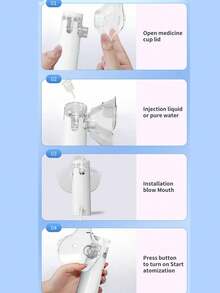 Nebulizer, Portable Nebulizer, Adult And Pediatric Nebulizer Machines For Breathing Aids, Nebulizer Masks And Mesh Nebulizer With Adjustable Nebulization Rate (Without Battery) - Multicolor - View 3