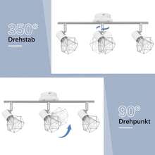 吸顶灯 3/4 火焰 E14 - 白色工业复古旋转金属吸顶灯，适用于客厅、卧室、书房、走廊、厨房，无光源 - 3 火焰 - 查看 5