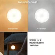 LED Motion Sensor Light, USB Rechargeable, Magnetic Stick-On Wall Light For Bedroom, Cabinet, Staircase, Outdoor, Bathroom, Smart Sensor Illuminated Bulb - Multicolor - View 6