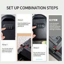 1 pieza Caja fuerte de llave de combinación de 4 dígitos montada en la pared, totalmente de plástico, resistente, a prueba de intemperie para exterior, para guardar llaves del hogar, auto y oficina (universal) - Multicolor - Ver 7