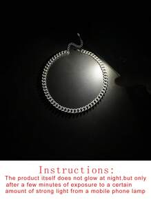 1pc Fashionable And Popular Men Luminous Men's Stainless Steel Charm Necklace Glow In The Dark Minimalist Decoration Hip-Hop Style Birth Year For Jewelry Gift And For A Stylish Look