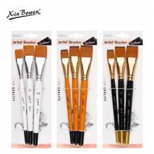 3-teiliges professionelles Künstlerpinsel-Set, Nylonpinsel, Malpinsel-Set für Anfänger und Profis – ideal für Aquarell-, Öl- oder Acrylmalerei, Gesichtsbemalung, Schulanfang, Schulbedarf