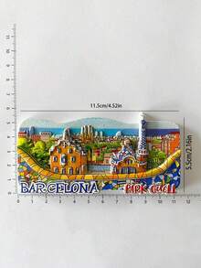 1pc Spanish Travel Souvenir Creative Painted Magnetic Architecture Fridge Magnet Home Decor - Multicolor - View 20
