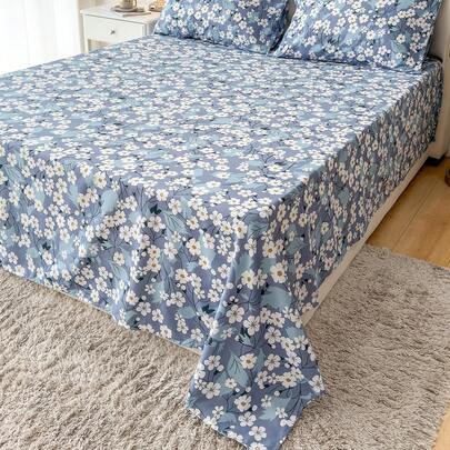 1件装100%轻盈涤纶印花床裙，透气床品，可爱卧室装饰床罩，适合成人和青少年，客房，主卧