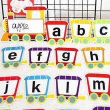 hoojojo 36Pcs Splicing Train Alphabet Word Cards,26 Double-Sided Dry Erase Puzzle Cards,Writable ABC Flashcards,Phonics Spelling Games,Interactive Classroom Activities,Montessori Educational Supplies,Early Learning Tools,Teacher Essentials,Back To School