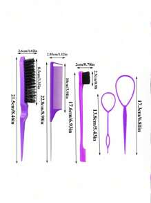 8pcs Hair Styling Tools Set, 8-Piece Hair Bun Making Kit, Including 2 French Braiding Tools, 2 Rat-Tail Combs, 1 Hair-Pulling Comb, 1 Edge Brush. Suitable Hair Brushes For Hairstyle Design, Hair Tools For Both Adults And Children., Hair Styling, Hair Stuff, Comb Hair ,Hair Accessories