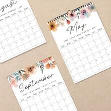 1pc 12-Month 2025 July - 2026 June Wall Calendar, Creative Floral Decor Wall Calendar, Monthly Planner For Office Use, Home & Office Decoration, Christmas & New Year Gift,Back To School,School Supplies