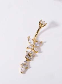 Crystal Butterfly Belly Button Ring Long Pendant Navel Piercing Jewelry