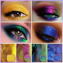 UCANBE Multichrome Chameleon Eyeshadow Makeup Palette, 4 Colors Holographic Metallic Glitter Eye Shadow Pallet, High Pigmented Creamy Duo Chrome Multidimensional Eye Make Up Kit - White - View 3