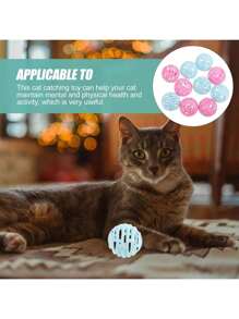 2 piezas Bolas de juego para gato, bola mágica giratoria y bolas de sonido para juego en interiores que estimulan los instintos de caza de tu gato.