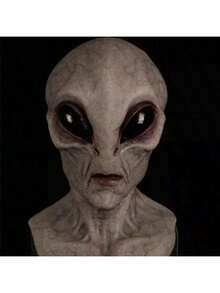 1 Piece, Halloween Alien Vampire Costume Anime Cosplay Sci-Fi UFO Alien Mask Horror Headdress Latex Mask Synthetic Latex Realistic Mask Fun Full Neck Headdress Prank Props Daily Role Play Costume Shooting Props Bar, Club Rave Party Supplies, Stage Performance Accessories (Latex Material Has A Slight Odor)