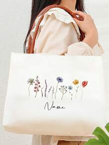 Customized Bridesmaid Beach Tote Bag - Personalized Canvas Tote Bag, Can Print Name, Great For Weddings, Bridal Parties And Travel - Ivory, Beach Bride Gift Bag, Bridesmaid Gift Tote, Cocktail/Bachelorette Party, Personalized Gift For Holidays Like Halloween, Christmas, Thanksgiving, New Year, Valentine's Day - Multicolor - View 11